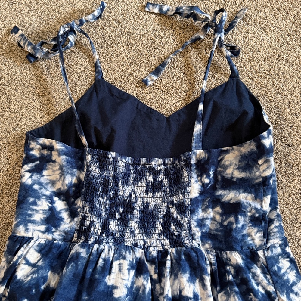 Gap navy tie dye midi dress cotton size 8 - Picture 5 of 6